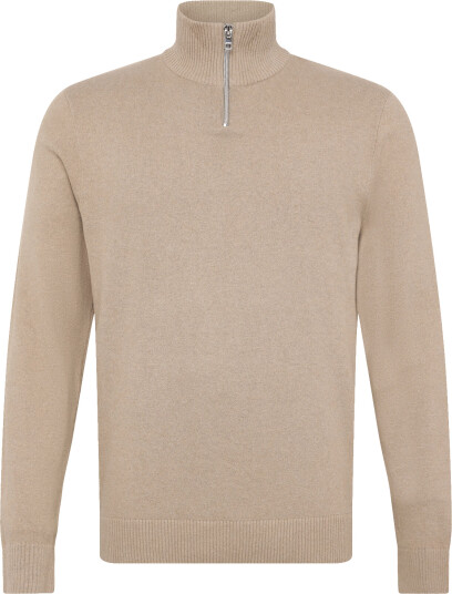 JJ REBEL Jrebcallum Knit Half Zip Sn Beige S