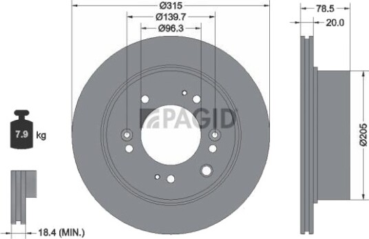 PAGID 55050N Bremseskive