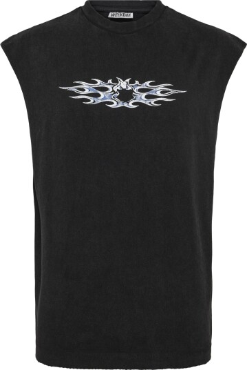 Weekday Graphic Square Tank Top Black XS