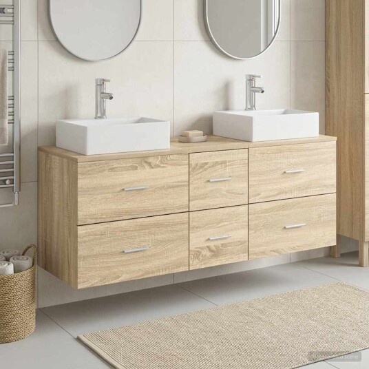 vidaXL Baderomsskapsett 3 stk. Sonoma eik 49,5 x 41 x 62,5 cm vidaXL Baderomsskapsett 3 stk. Sonoma eik 49,5 x 41 x 62,5 cm