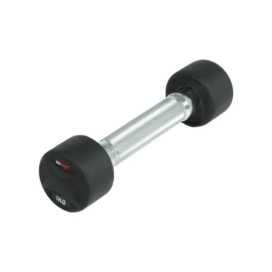 Lifemaxx fast manual 1 kg - Rund manual med riflet grep - Laget av støpejern kledd med gummi - For crossfit og styrketrening Lifemaxx fast manual 1 kg - Rund manual med riflet grep - Laget av støpejern kledd med gummi - For crossfit og styrketrening