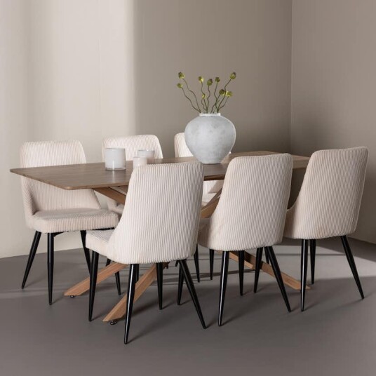 Spisegruppe Venture Home Piazza 180 med 6 stk Leone Stoler