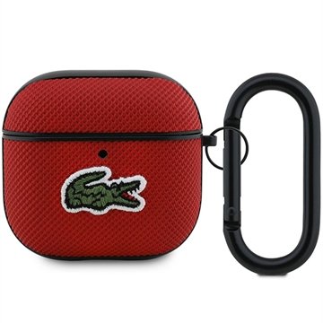 Lacoste AirPods 4 Petit Pique Croc Logo Patch etui rød Lacoste AirPods 4 Petit Pique Croc Logo Patch etui rød