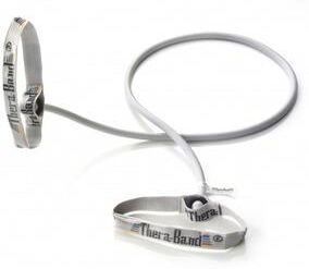 Thera-Band Theraband treningstrikk med håndtak 1.4m - sølv - Hardhet 6 Thera-Band Theraband treningstrikk med håndtak 1.4m - sølv - Hardhet 6