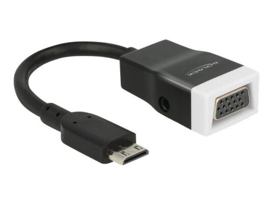 Delock video/audio-adapter - HDMI / VGA / lyd - 15 cm