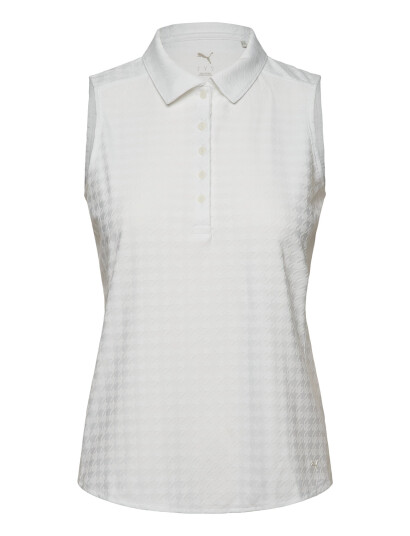 PUMA Golf W Houndstooth Sl Polo - White - XXL