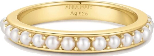 Ania Haie ANIA HAIE GOLD SHELL PEARL BEADED RING 54