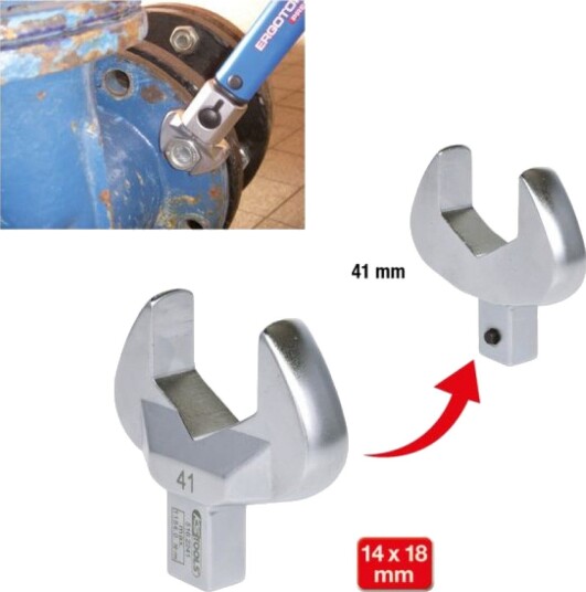 Ks Tools 516.2241, Enkel Enhet, Åpen Endeadapter, Stål, Kromfarget, 41 Mm, 307 G Ks Tools 516.2241, Enkel Enhet, Åpen Endeadapter, Stål, Kromfarget, 41 Mm, 307 G
