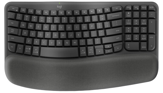 Logitech Wave Keys Trådløst Ergonomisk Tastatur med Håndleddstøtte - Grafitt - Nordisk Klayout