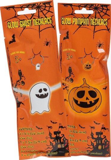Joker Glow Halloween Necklace Ghost/Pumpkin (24) - MULTI COLOUR - One Size
