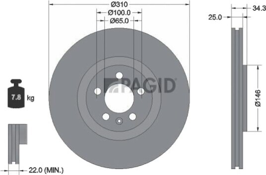 PAGID 55759NC Bremseskive PAGID 55759NC Bremseskive