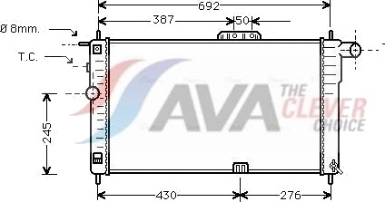 AVA COOLING SYSTEMS DWA2001 Radiator motorkjøling