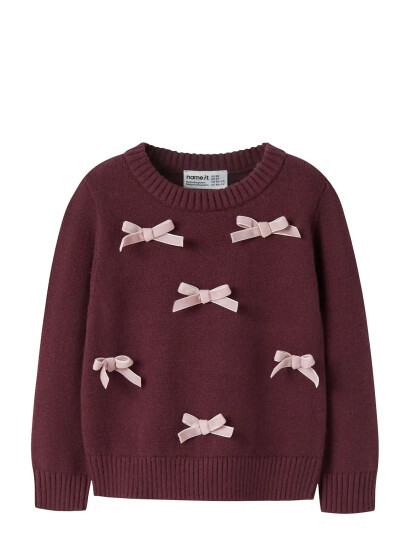 name it Nmfronja Ls Knit Burgundy 104