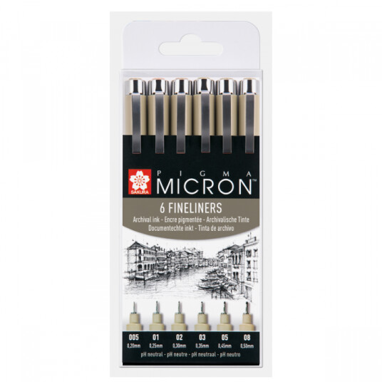 Sakura Pigma Micron Fineliner 6-set