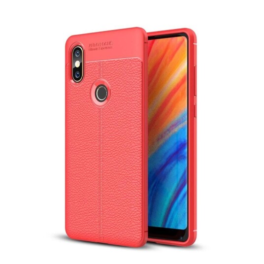 INCOVER Xiaomi Mi Mix 2s Litchi Texture Fleksibelt Deksel Rød