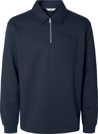 Selected Slmscott Ls Half Zip Sweat Navy XL