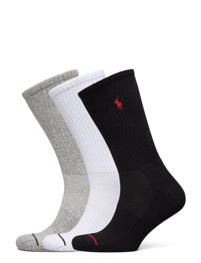 Polo Ralph Lauren Athletic Crew Sock 3 Pack Black 39 42 Polo Ralph Lauren Athletic Crew Sock 3 Pack Black 39 42