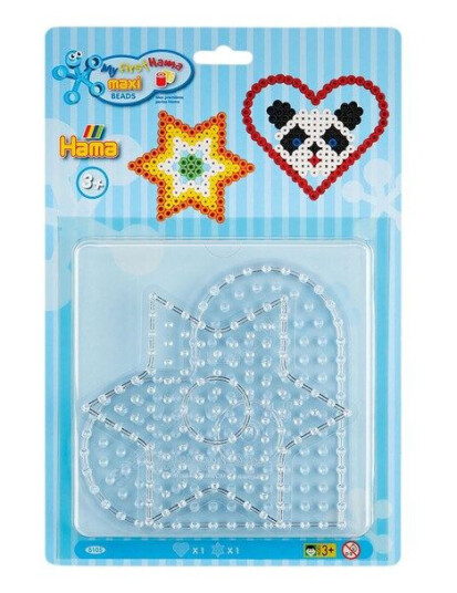 Hama Iron on Bead Plates Maxi - Heart and Star