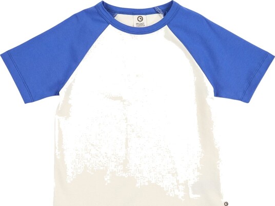 Müsli T-skjorte - Cozy Meg Raglan - Tofu - Müsli - 8 år (128) - T-skjorte Beige Blå Hvit