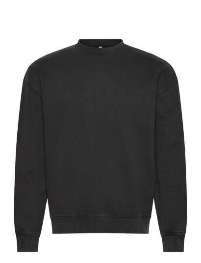 Garment Project Gp Drop Shoulder Crew Neck Sweat     Black   M