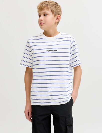 Jack & Jones Jornorrebro Stripe Tee Ss Cn Jnr - White - 152 Jack & Jones Jornorrebro Stripe Tee Ss Cn Jnr - White - 152