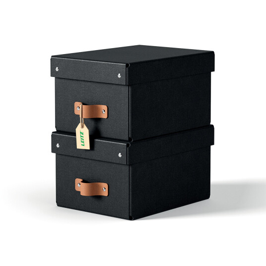 Leitz Puro Arkivboks med lokk Small 7L svart 2 pk