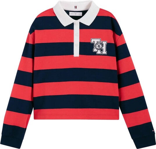 Tommy Hilfiger Stripe Polo Ls Navy 164