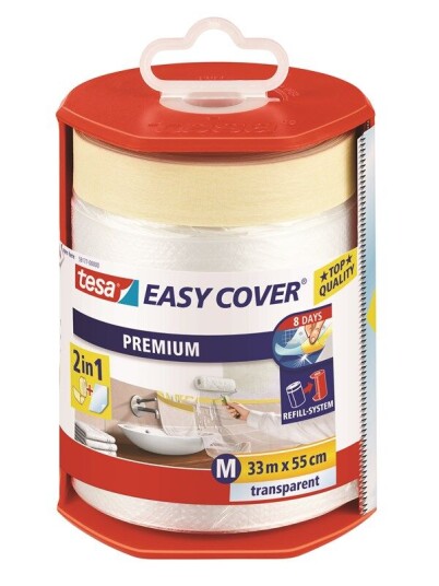 tesa Easy Cover Premium 2-in-1 Masking Tape 33m x 550mm + dispenser