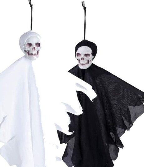Halloween Hengende Spøkelser Svart/Hvit 14,5 tommer 2 stk H