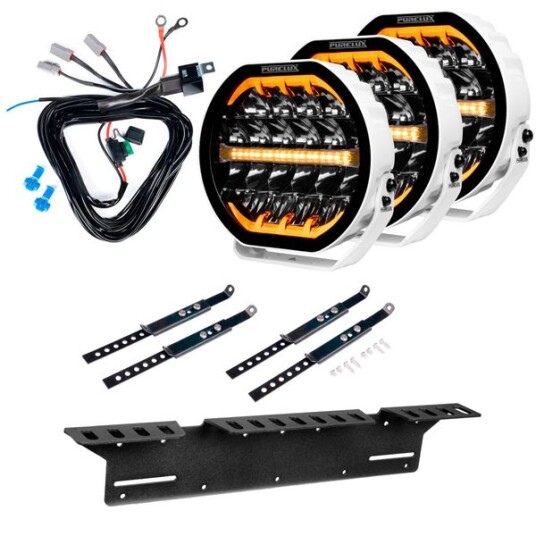 Ekstralys PURELUX Ranger 9 Hvit   Rund / 23 cm / 160W 3 stk   Komplett pakke