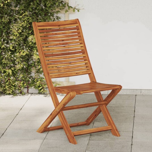  Sammenleggbare hagestoler 2 stk heltre akasie 367696