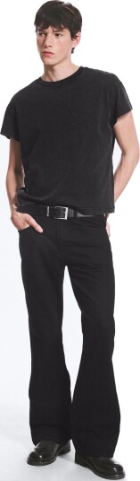 Weekday Mercury Mid Rise Relaxed Bootcut Jeans Black 30 x 30