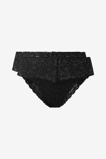 Ellos Collection Dametruser Brazilian 2 pakning Svart