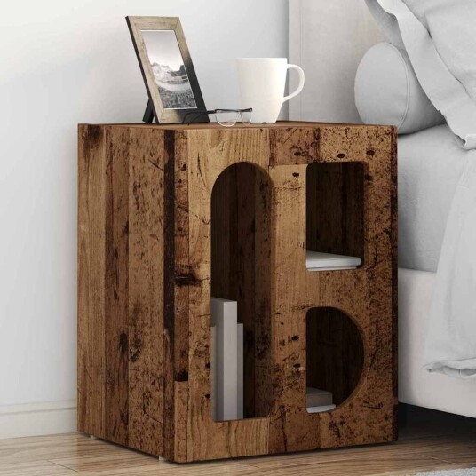 Nattbord 2 pcs Gammelt tre 40 x 35 x 50 cm Konstruert tre