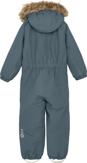 Color Kids Coverall W. Fake Fur - Blue - 122