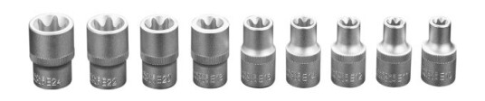 NEO TOOLS 1/2" Torx Stikkontaktsett E10-E24 9 Deler NEO TOOLS 1/2" Torx Stikkontaktsett E10-E24 9 Deler