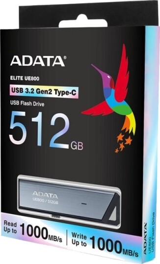 Adata Ue800 Usb-Flashstasjon 512 Gb Usb-C 3.2 Gen 2 Sølv Adata Ue800 Usb-Flashstasjon 512 Gb Usb-C 3.2 Gen 2 Sølv