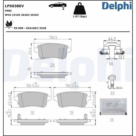 DELPHI LP5038EV Bremseklosser