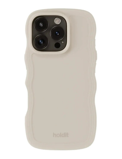 Holdit Wavy Case Light Beige - Cream - IPHONE 16 PRO MAX