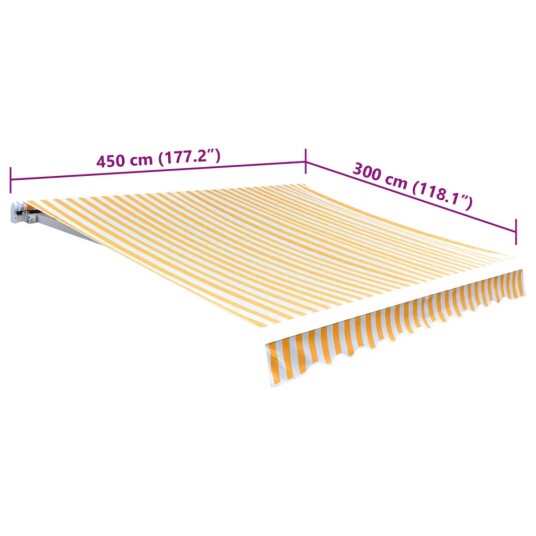 vidaXL Markiseduk 450x300 cm oransje og hvit