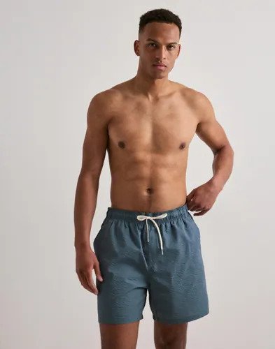 Selected Men Slhcooper Seersucker Swimshorts Badeshorts Blå