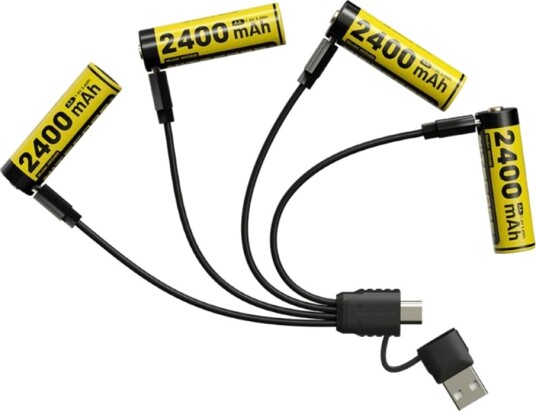 Nitecore NH2400 AA Li-ion 2400mAh USB-C - 4-pakning Nitecore NH2400 AA Li-ion 2400mAh USB-C - 4-pakning