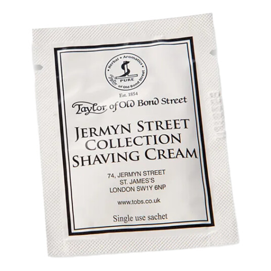 Taylor of Old Bond Street barberkrem vareprøve Jermyn St.