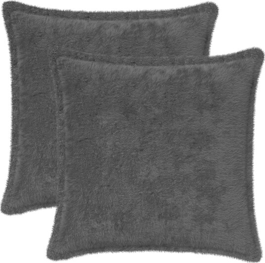 vidaXL Putetrekk 2 stk. HOUTEN Mørkegrå 50 x 50 cm Faux Kanin Pels