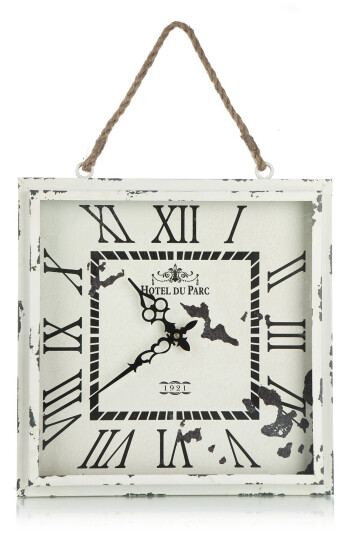 Klokke m/tauoppheng krem antikk 39x39cm