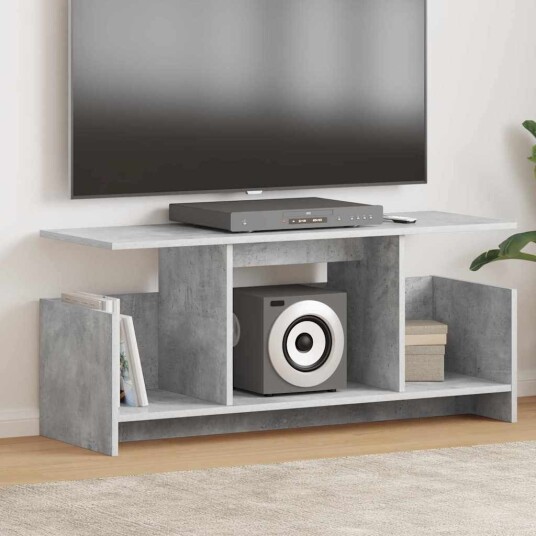 TV benk Betonggrå 102 x 35 x 45 cm Konstruert tre TV benk Betonggrå 102 x 35 x 45 cm Konstruert tre