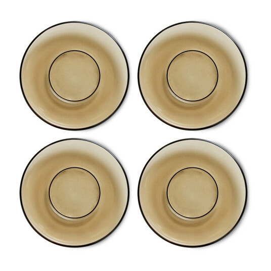 HK Living 70's glassware kaffefat Ø 10,6 cm 4-pakning Mud brown HK Living 70's glassware kaffefat Ø 10,6 cm 4-pakning Mud brown