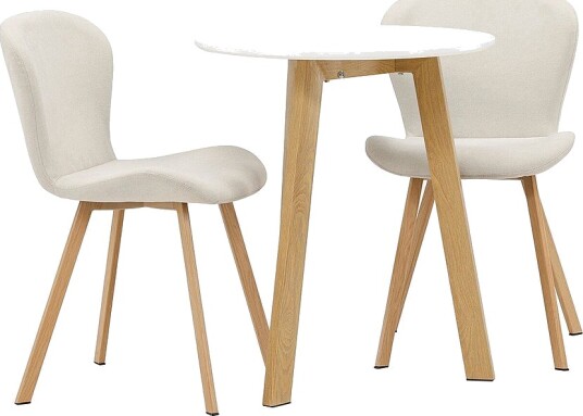 Venture Home Spisegruppe Leonora med 2 stk stoler Lilja Hvit