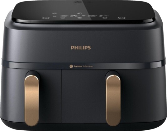 Philips Series 3000 Dual Basket Airfryer 9L 2750W Grå/Kobber Philips Series 3000 Dual Basket Airfryer 9L 2750W Grå/Kobber
