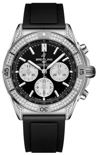 Breitling Herreklokke AB0134721B1S1 Chronomat B01 42 Sort/Lær Ø42 mm
